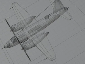 Martin B-26 Marauder lowpoly WW2 bomber 3D Model