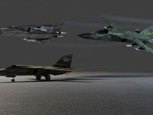 General Dynamics F-111 Aardvark jet fighter 3D Model