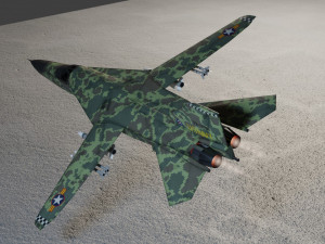 General Dynamics F-111 Aardvark jet fighter 3D Model