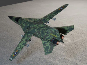 General Dynamics F-111 Aardvark jet fighter 3D Model