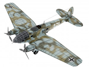 Heinkel He-111 lowpoly WW2 bomber 3D Model