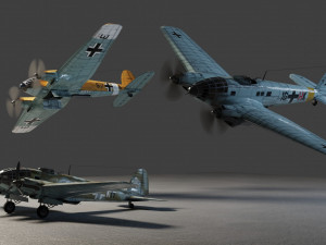 Heinkel He-111 lowpoly WW2 bomber 3D Model