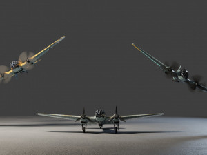 Heinkel He-111 lowpoly WW2 bomber 3D Model