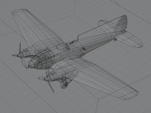 Heinkel He-111 lowpoly WW2 bomber 3D Model