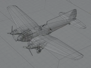 Heinkel He-111 lowpoly WW2 bomber 3D Model