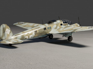 Heinkel He-111 lowpoly WW2 bomber 3D Model