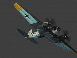 Heinkel He-111 lowpoly WW2 bomber 3D Model