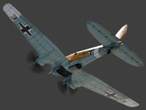 Heinkel He-111 lowpoly WW2 bomber 3D Model