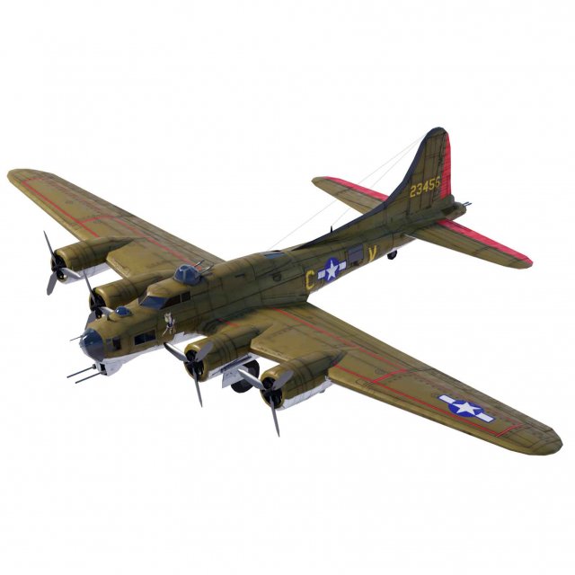 Boeing B-17 Flying Fortress 3D-Modell .c4d .max .obj .3ds .fbx .stl .blend 