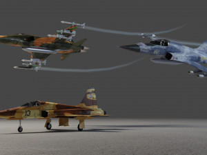 Northrop F-5 Tiger lowpoly jet fighter 3D Model
