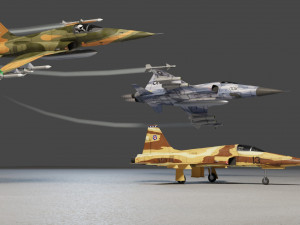 Northrop F-5 Tiger lowpoly jet fighter 3D Model