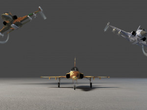 Northrop F-5 Tiger lowpoly jet fighter 3D Model