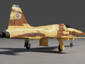 Northrop F-5 Tiger lowpoly jet fighter 3D Model