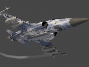 Northrop F-5 Tiger lowpoly jet fighter 3D Model