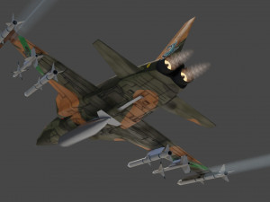 Northrop F-5 Tiger lowpoly jet fighter 3D Model