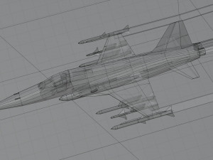 Northrop F-5 Tiger lowpoly jet fighter 3D Model