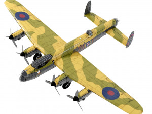Avro Lancaster lowpoly WW2 bomber 3D Model