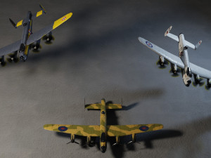 Avro Lancaster lowpoly WW2 bomber 3D Model