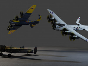 Avro Lancaster lowpoly WW2 bomber 3D Model