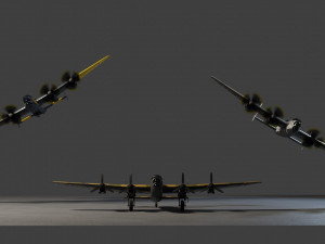 Avro Lancaster lowpoly WW2 bomber 3D Model