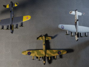 Avro Lancaster lowpoly WW2 bomber 3D Model