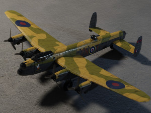 Avro Lancaster lowpoly WW2 bomber 3D Model
