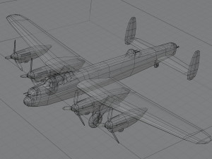 Avro Lancaster lowpoly WW2 bomber 3D Model
