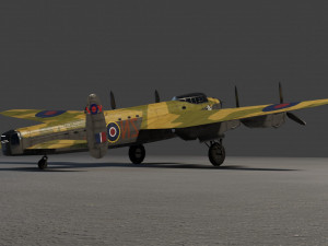 Avro Lancaster lowpoly WW2 bomber 3D Model