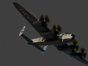 Avro Lancaster lowpoly WW2 bomber 3D Model