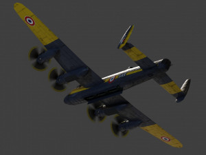 Avro Lancaster lowpoly WW2 bomber 3D Model