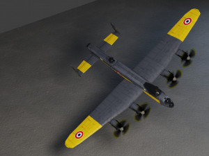 Avro Lancaster lowpoly WW2 bomber 3D Model