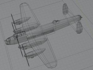 Avro Lancaster lowpoly WW2 bomber 3D Model