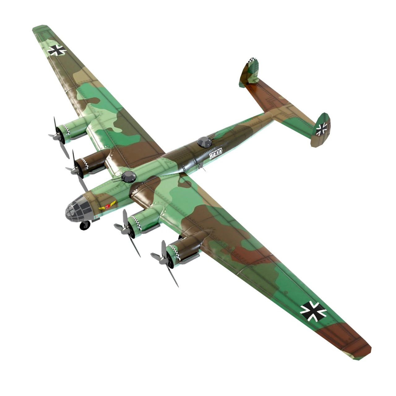 Messerschmitt ME-264 Amerika Bomber WW2 bomber 3D Model .c4d .max .obj .3ds .fbx .stl .blend 