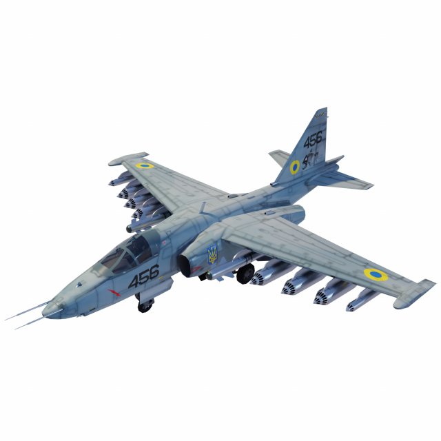 Sukhoi SU-25 Frogfoot Model 3D .c4d .max .obj .3ds .fbx .stl .blend 