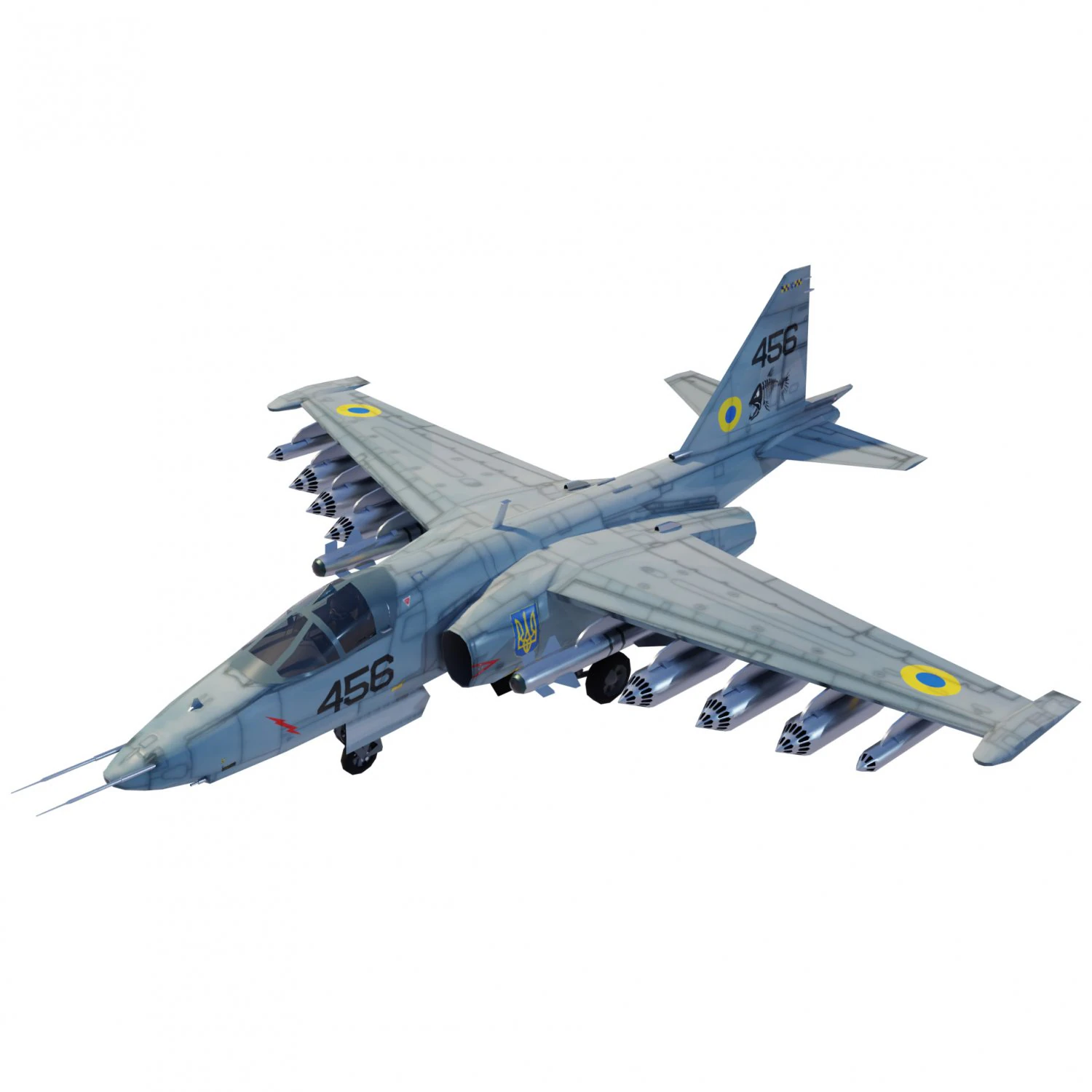 Sukhoi SU-25 Frogfoot 3D Model .c4d .max .obj .3ds .fbx .stl .blend 