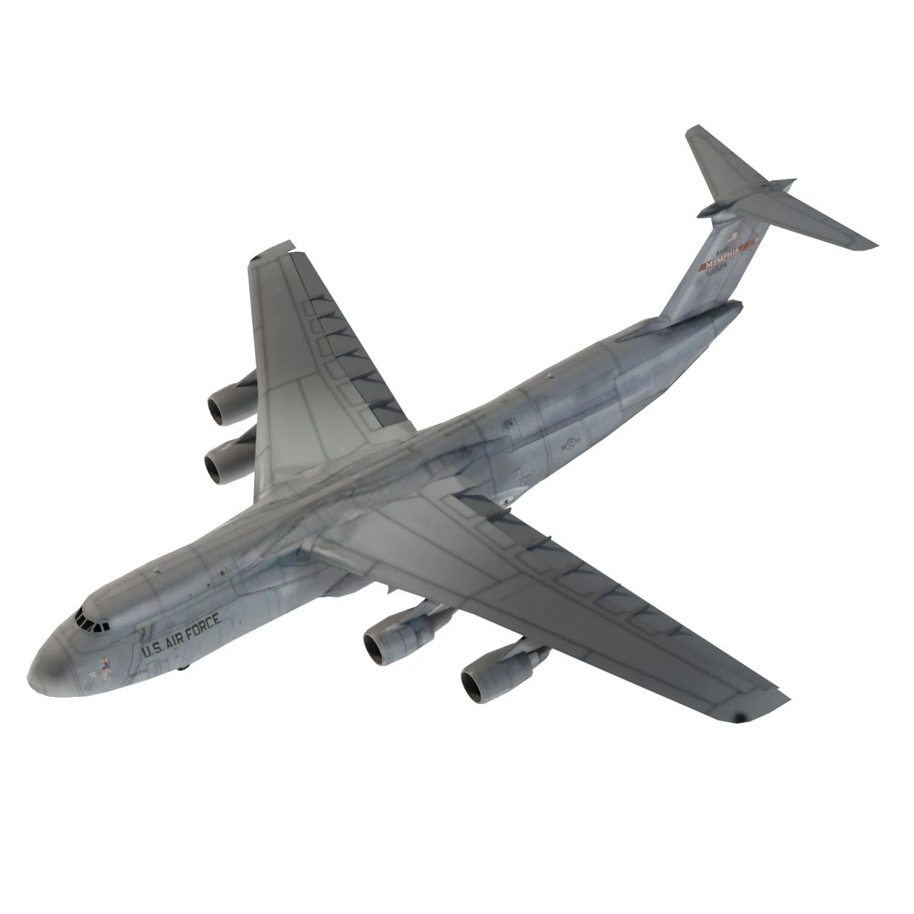 Lockheed C-5 Galaxy 3D Model .c4d .max .obj .3ds .fbx .stl .blend 