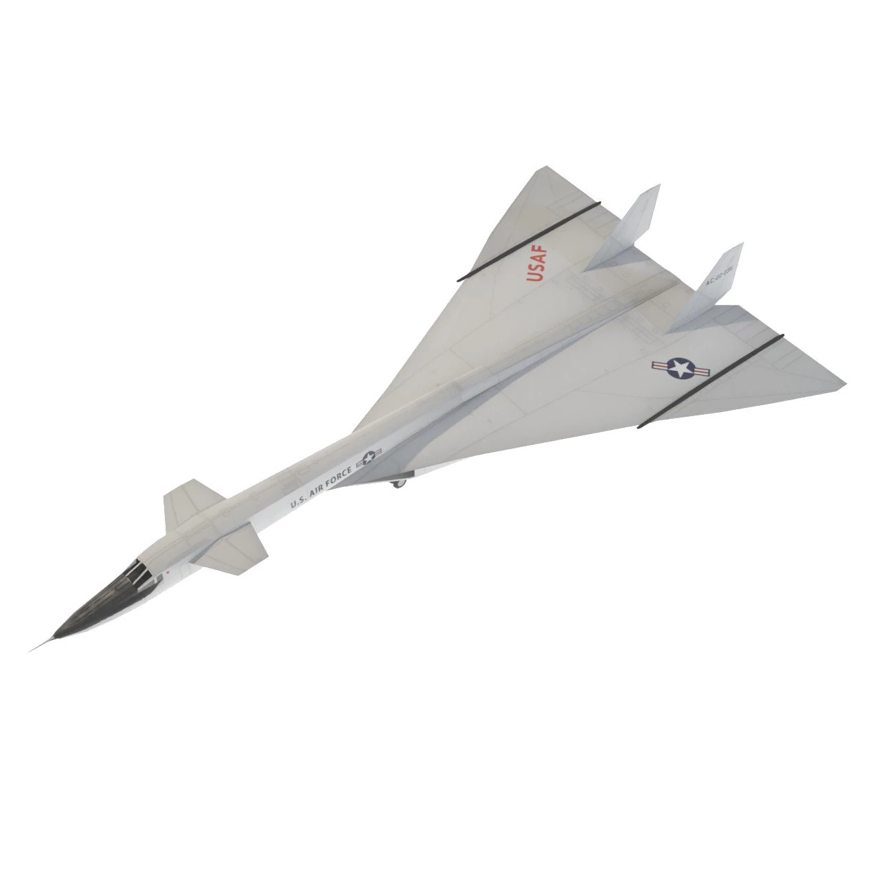 Североамериканский XB-70 Валькирия 3D Модель .c4d .max .obj .3ds .fbx .stl .blend 