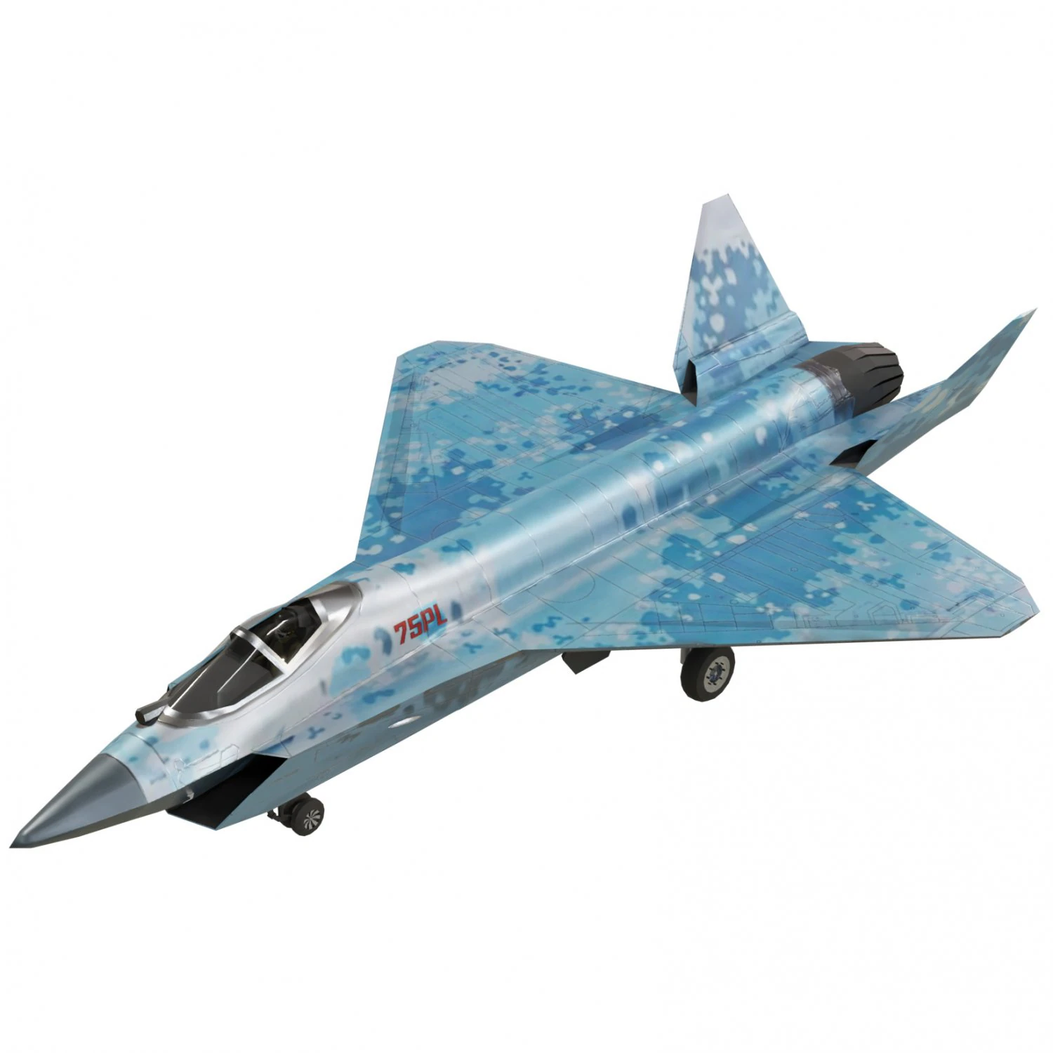 Sukhoi SU-75 Checkmate 3D Model .c4d .max .obj .3ds .fbx .stl .blend 