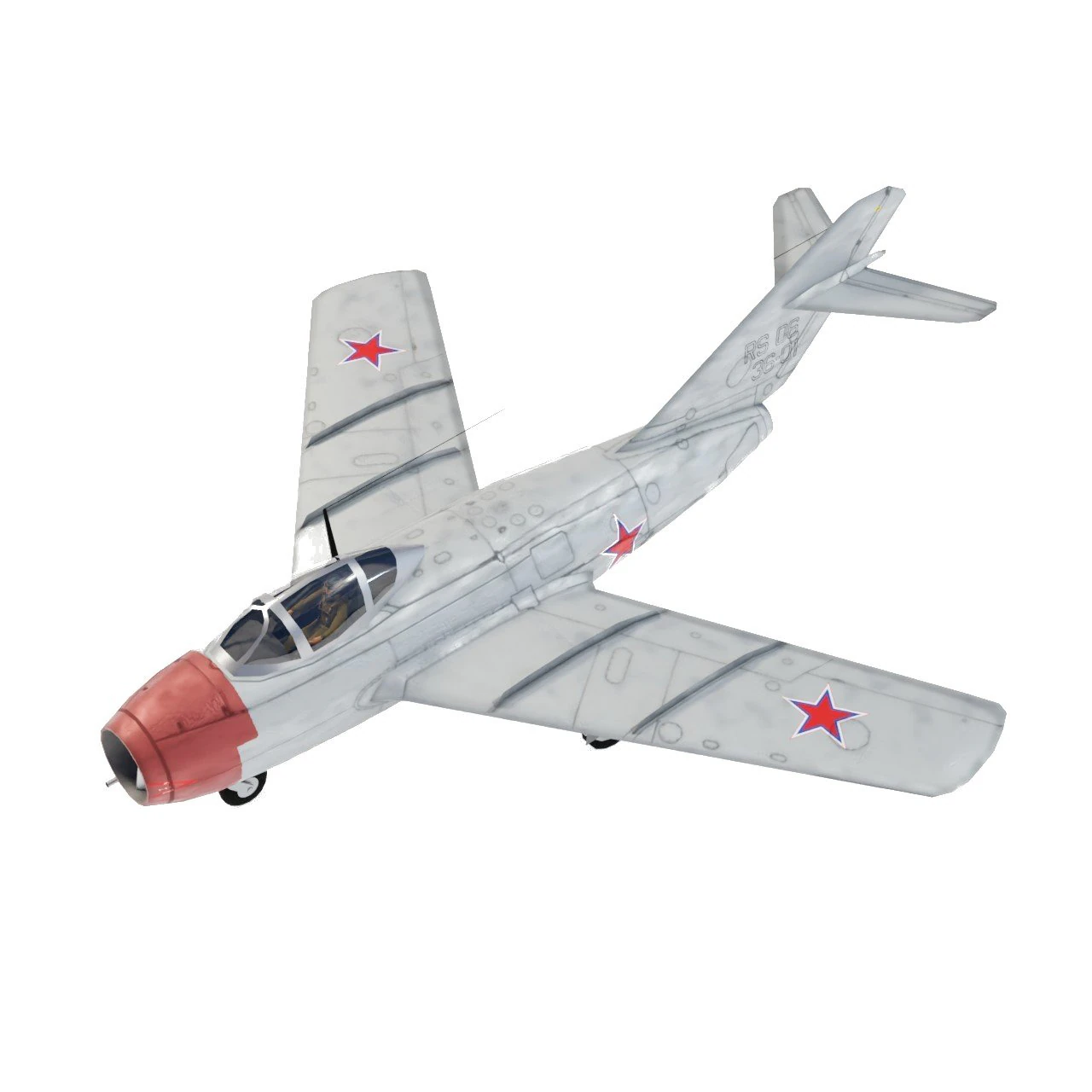 Mikoyan-Gurevich MIG-15 Fagot 3D Model .c4d .max .obj .3ds .fbx .stl .blend 