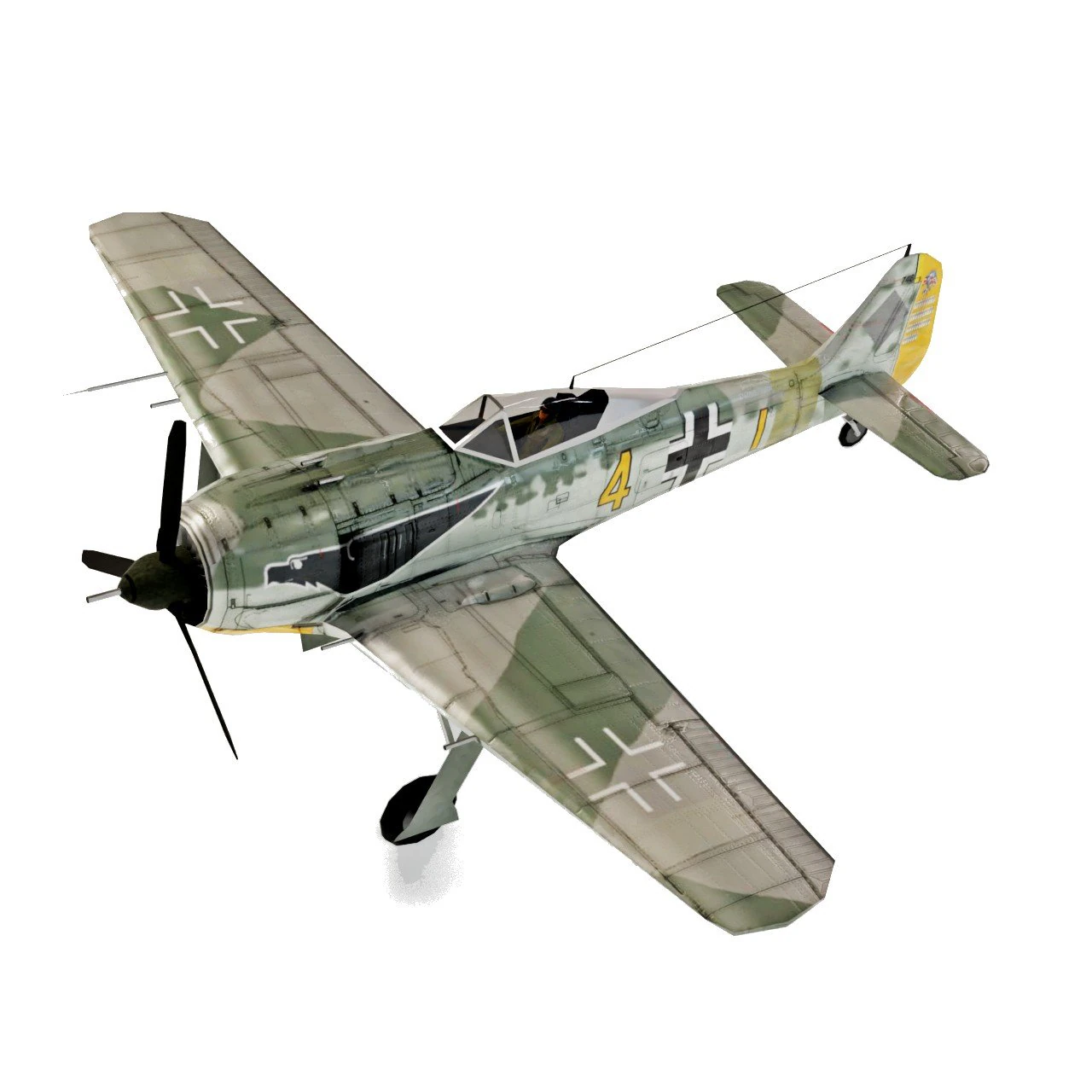 Focke-Wulf FW-190 Shrike 3D Model .c4d .max .obj .3ds .fbx .stl .blend 