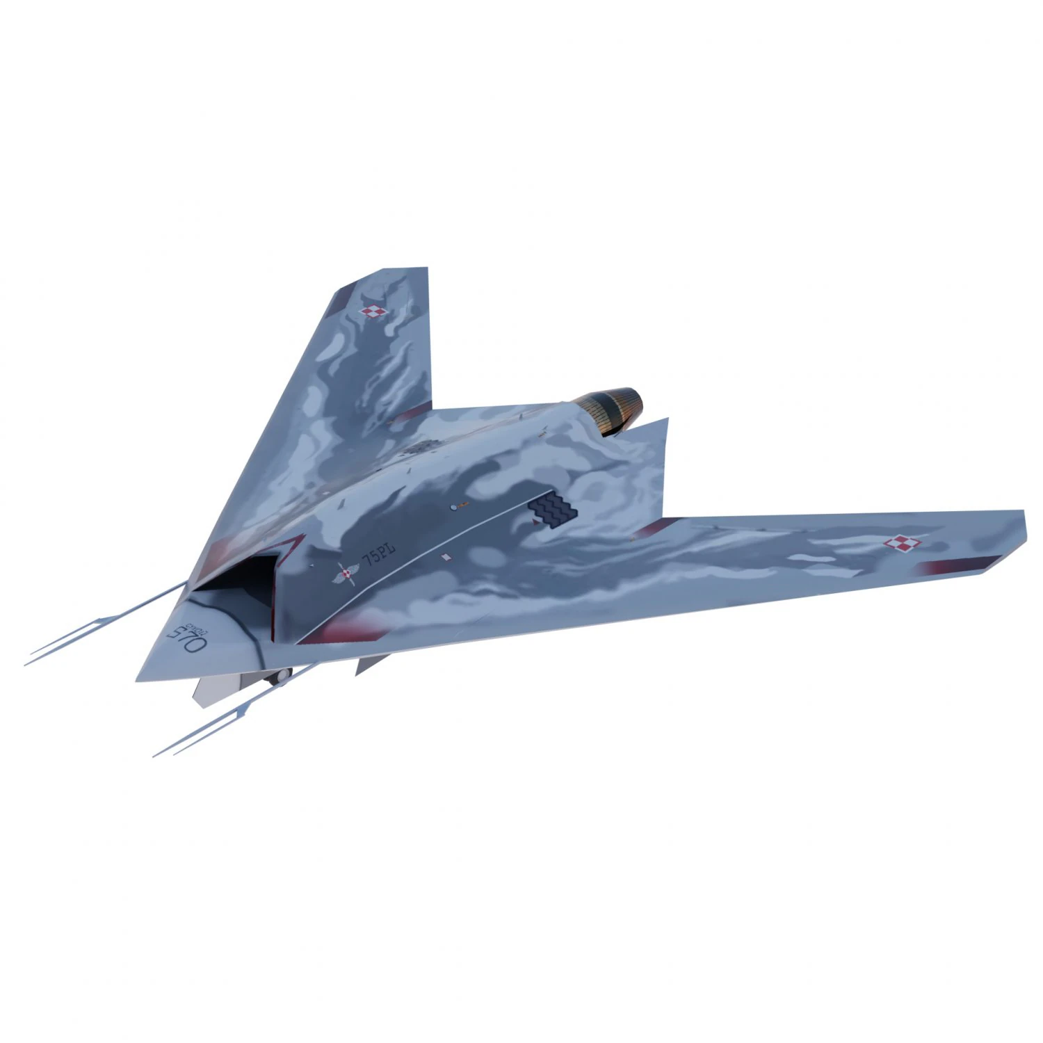 Sukhoi S-70 Okhotnik 3D Model .c4d .max .obj .3ds .fbx .stl .blend 