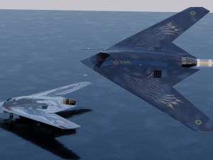 Sukhoi S-70 Okhotnik 3D Model