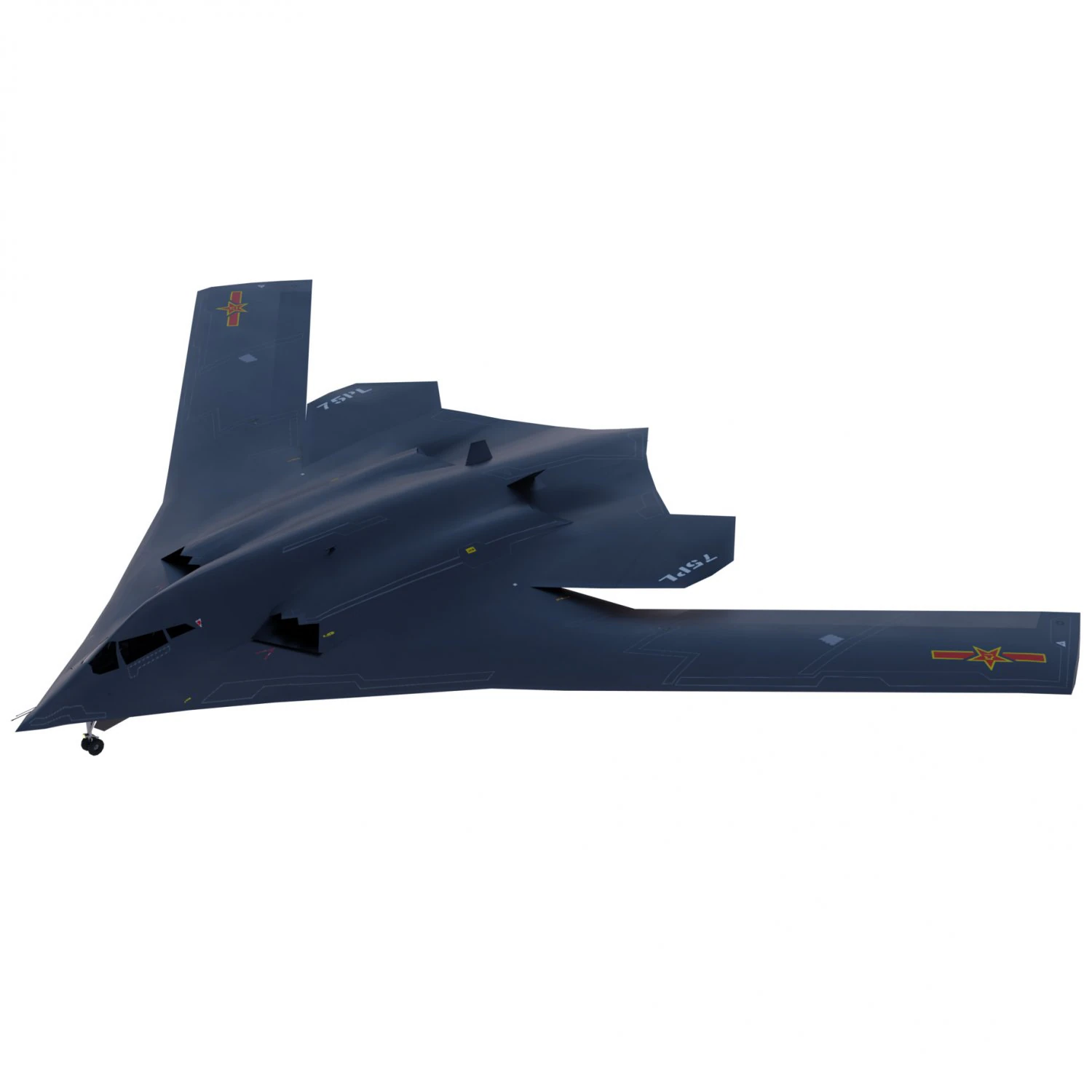 Xian H-20 stealth bomber 3D Model .c4d .max .obj .3ds .fbx .stl .blend 