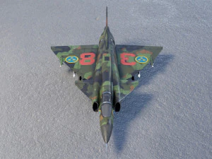 Saab JAS-37 Viggen 3D Model