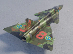 Saab JAS-37 Viggen 3D Model