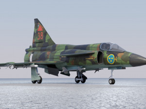 Saab JAS-37 Viggen Modelo 3D