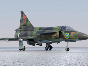Saab JAS-37 Viggen 3D Model