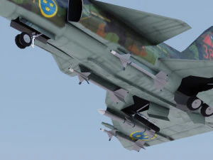 Saab JAS-37 Viggen 3D Model