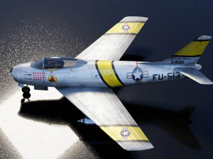 North American F-86 Sabre 3D Model