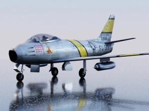 North American F-86 Sabre 3D Model